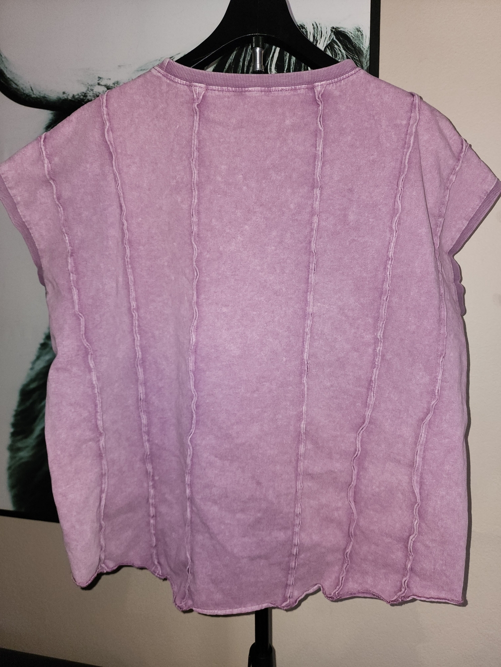 easel Lavender Short Sleeve Raw-Edge Tee - Picture 3 of 3